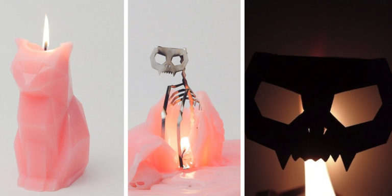 Cat Candle With Metal Skeleton: Cute, Creepy, or Both?