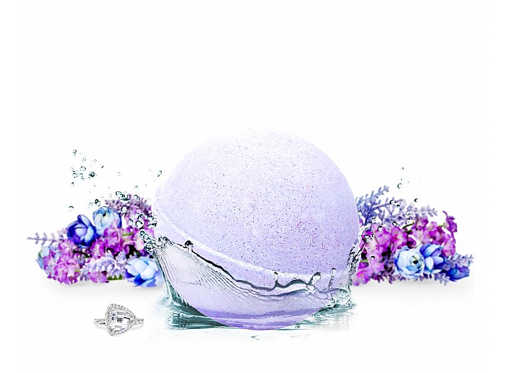 JewelScent Early Morning Lilac Bath Bomb With A Ring Valued At Up To $7500 Inside