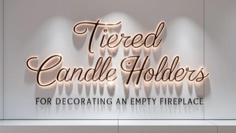 Fireplace Makeover Using Tiered Candle Holders