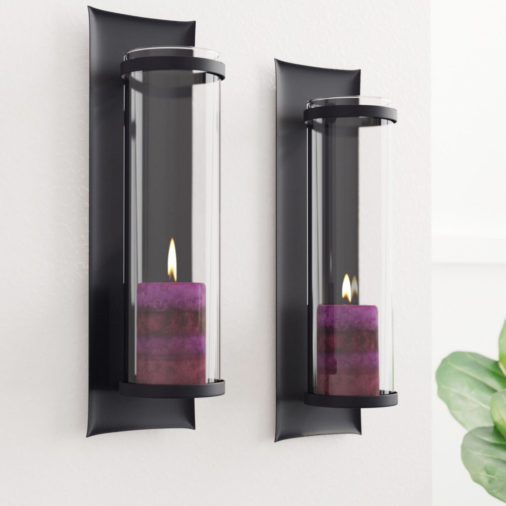 glass pillar candle holders sconce