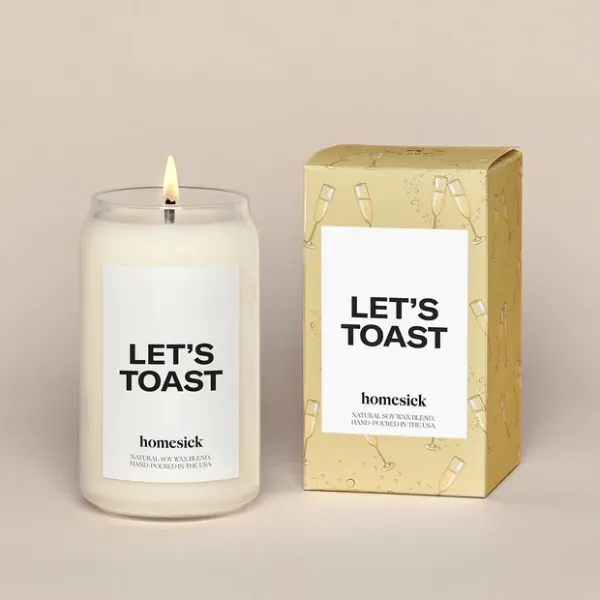 best champagne scented candles - homesick lets toast - candle junkies
