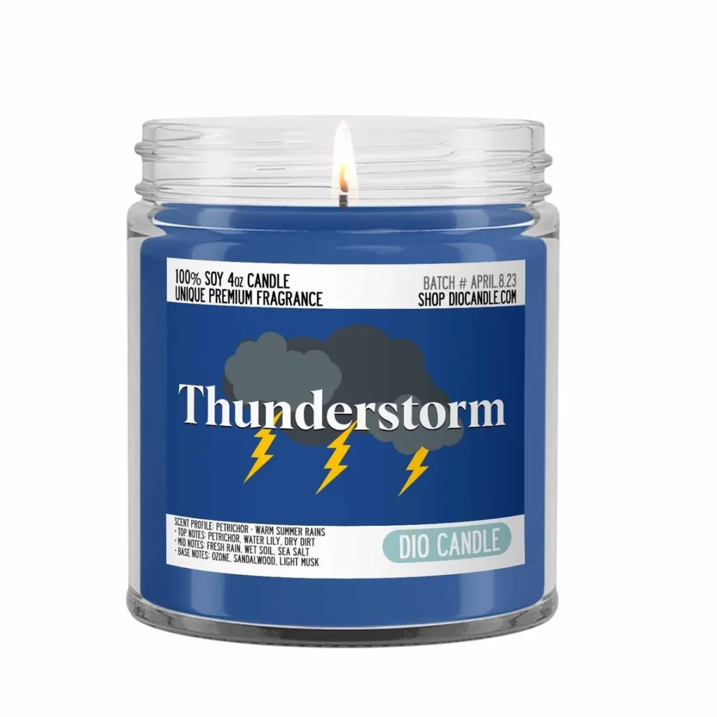 thunderstorm scented petrichor candle