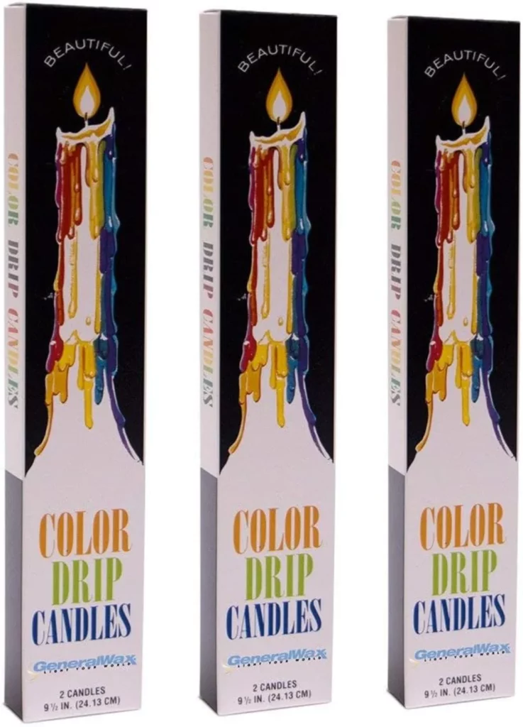 color drip candles