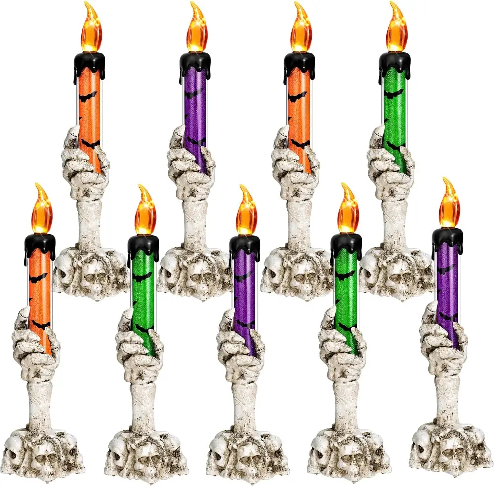 skeleton hands candles