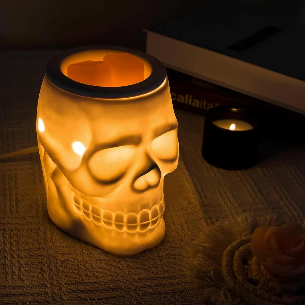 Skull Candle Jar for Neutral Halloween Chic Decor – stroudsimplysouthernco