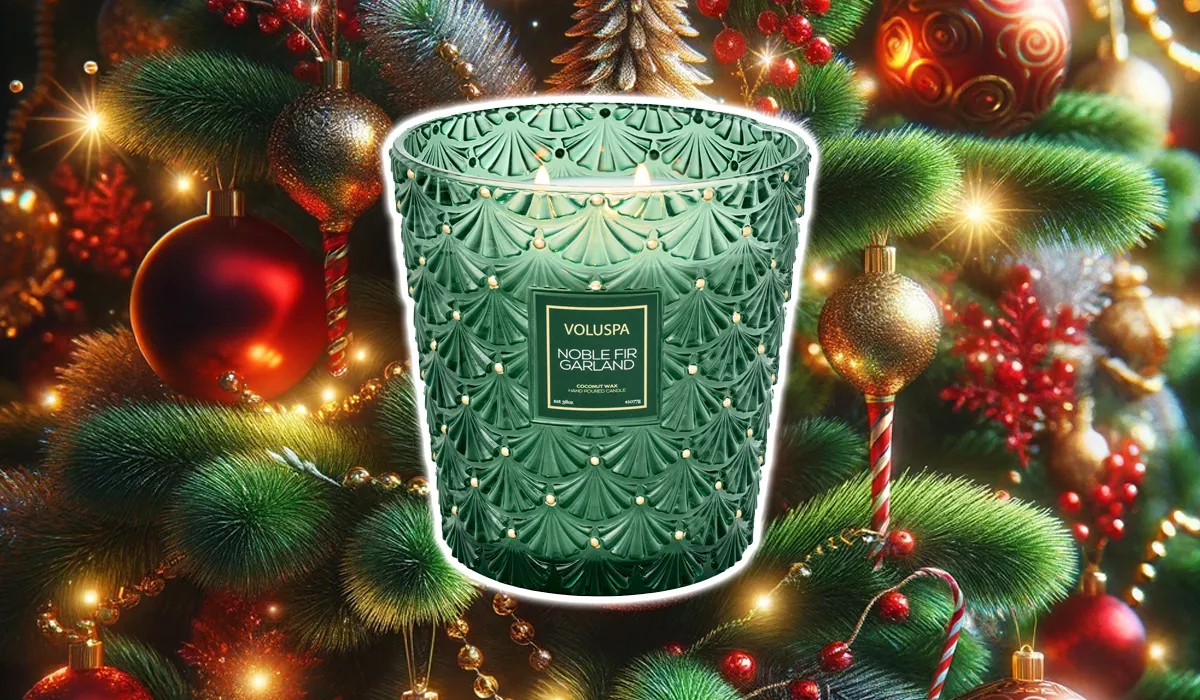 Voluspa New Candle Noble Fir Garland Candle Junkies Feature Image
