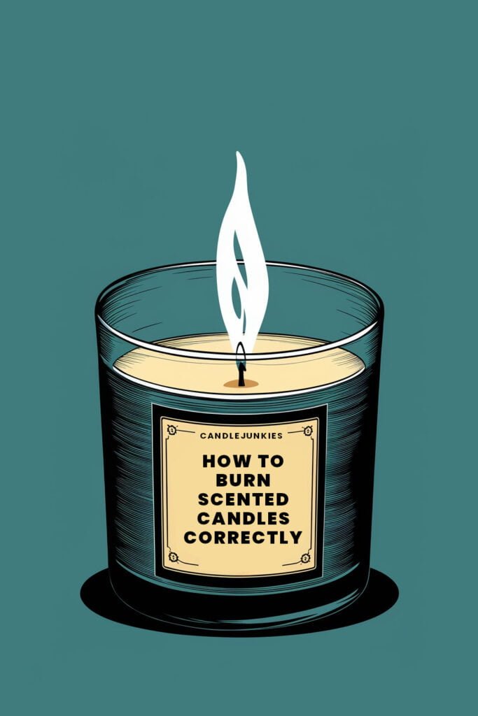 pinterest pin for how to properly burn candles
